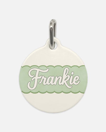 Pet Tag Cream / Blue - Beach Cruisin Wiener Dogs