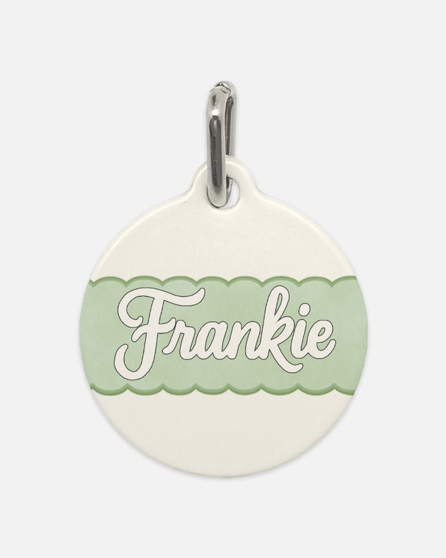 Pet Tag Cream / Blue - Beach Cruisin Wiener Dogs