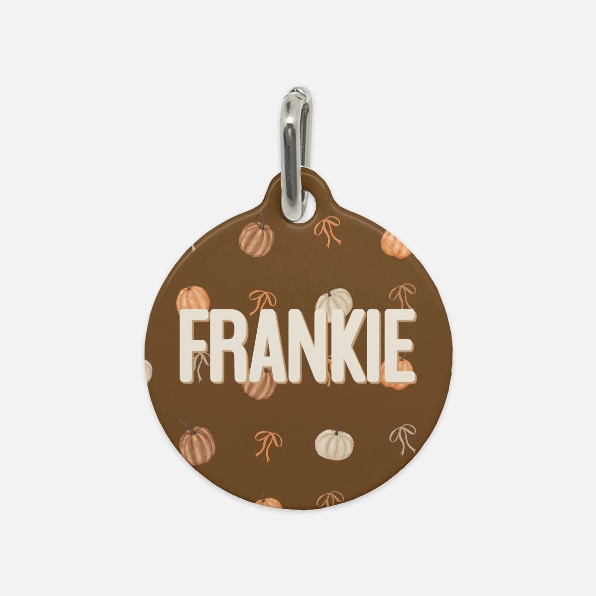 Autumn Coquette Party Round Custom Metal Pet Tag