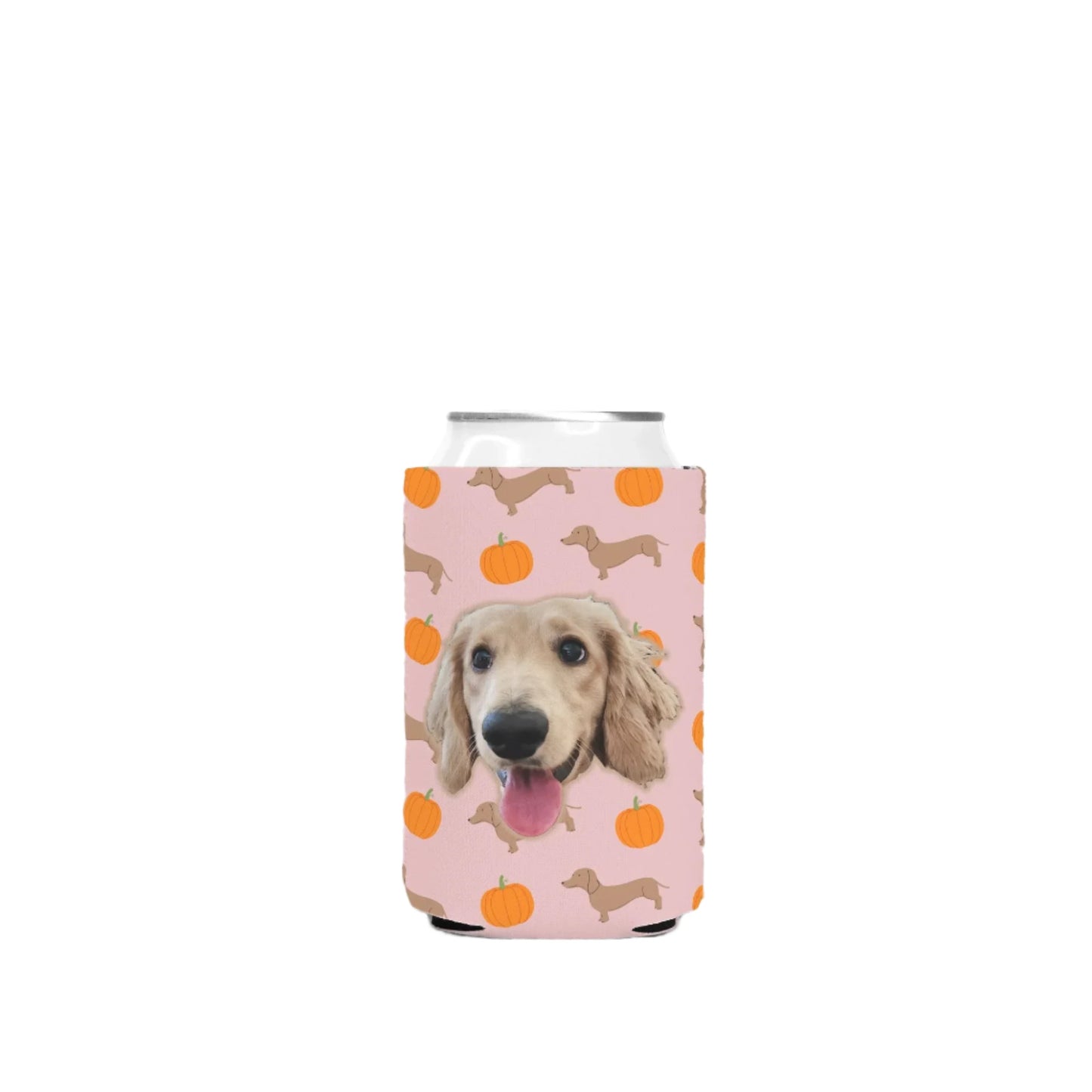 Pumpkins & Pups Custom Can Cooler Koozie