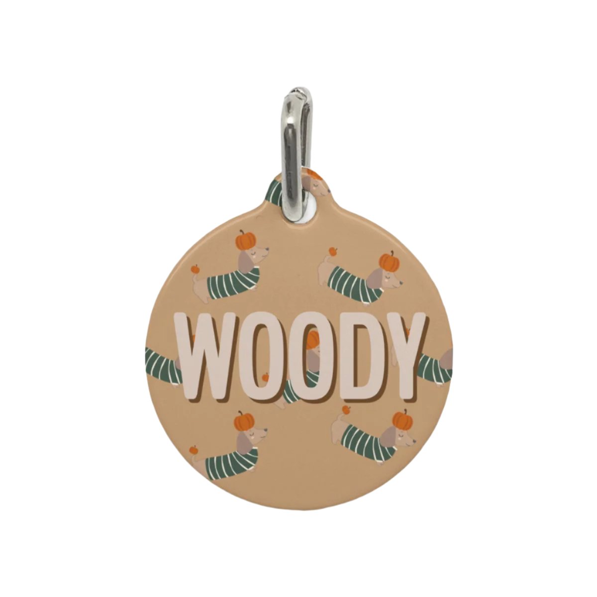 Thankful For Weenies Round Custom Metal Pet Tag