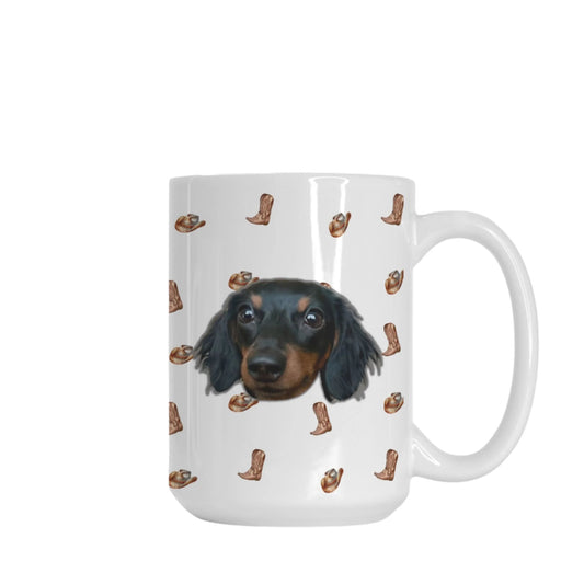 Western Woof Custom White Glossy Mug