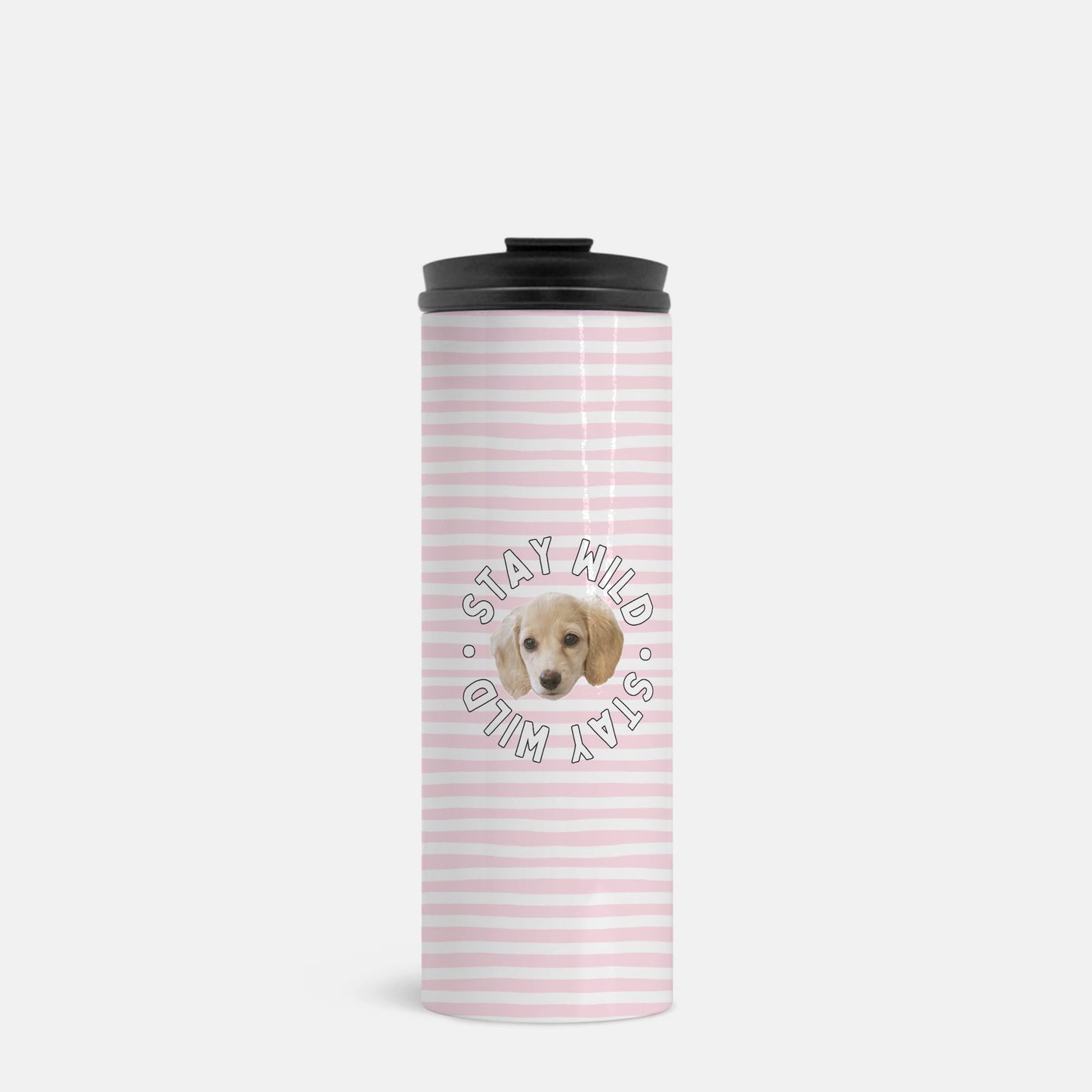 Personalized 'Stay Wild" Striped Custom Thermal Tumbler 16 oz.