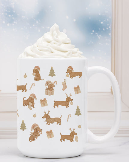 Christmas Coffee Mug - Deck The Dachshund Paws