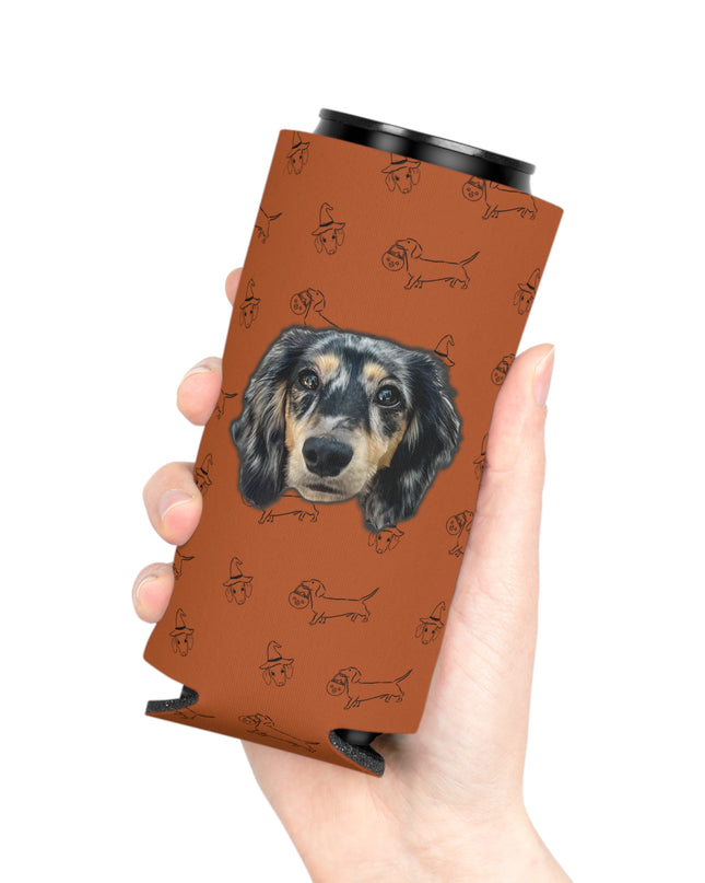 Dachshund Stroll Halloween Edition Custom Can Cooler Coozie