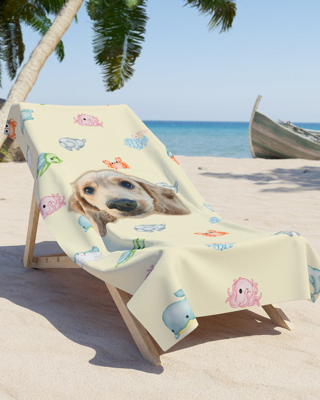 Under The Sea Animal Pawty Custom Beach Towel