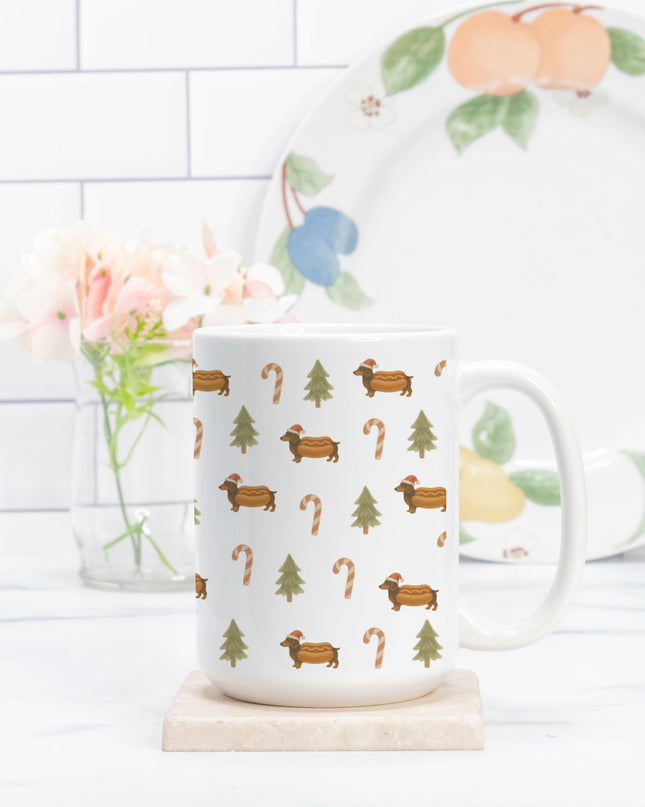 Christmas Coffee Mug - Dachshing Through The Buns