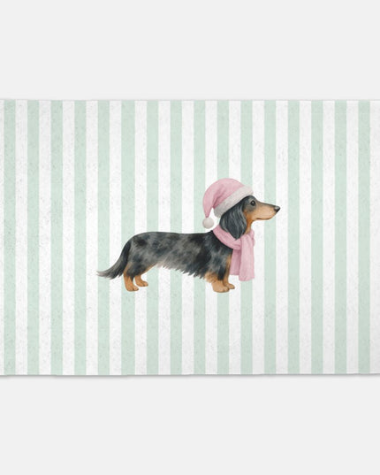 Pet Grub Mat - Sausage Stripes Mistletoe Mint