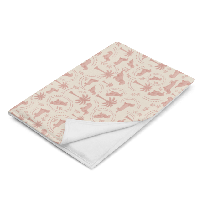 Super Soft Throw Blanket - Blush Doxie Tropic Toile  (50x60 / 60x80)
