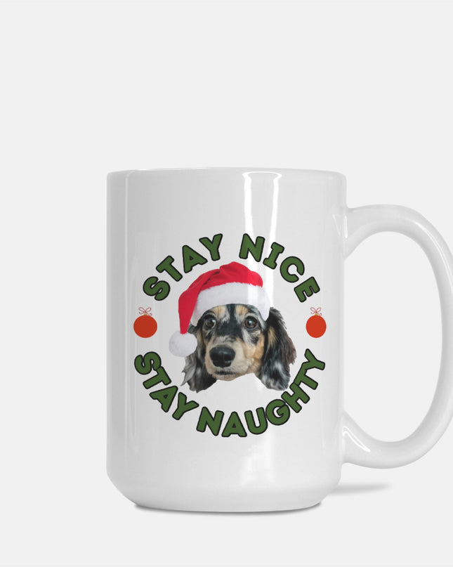 Personalized Mug - Stay Naughty + Stay Nice Pet Portrait