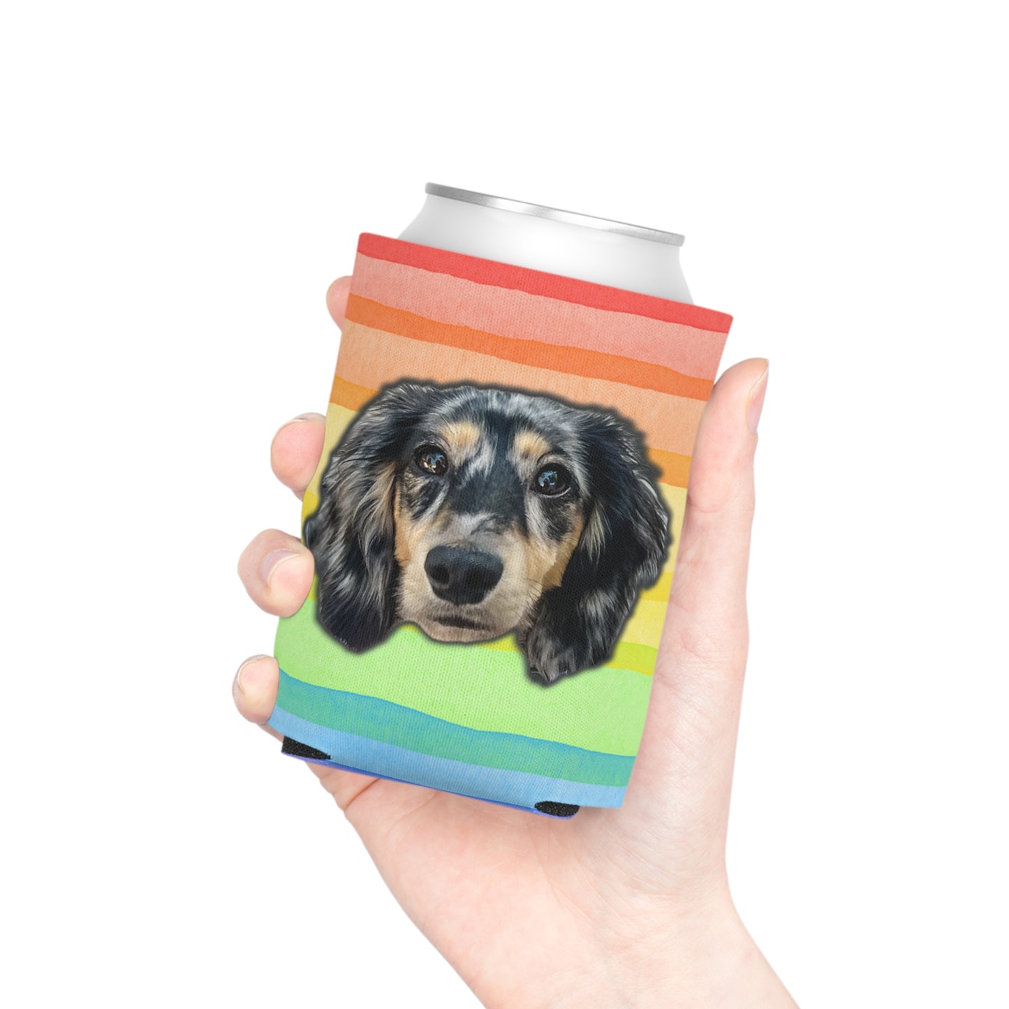 Rainbow Right Bright Custom Can Cooler Coozie