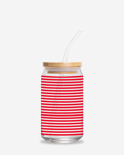 Can Shaped Glass  - Get Naughty + Get Nice Stripes