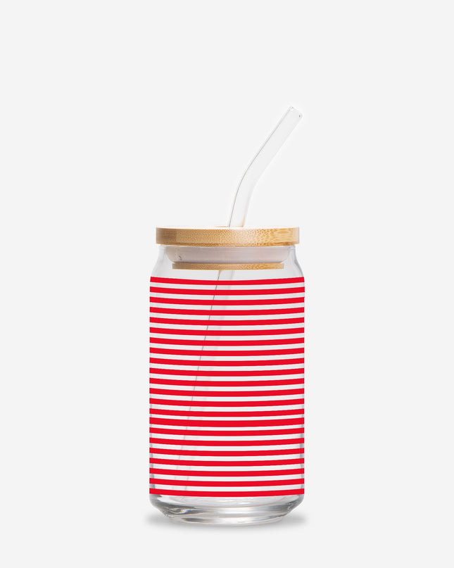 Can Shaped Glass  - Get Naughty + Get Nice Stripes