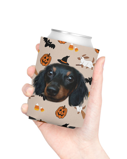 Happy Halloweenie Custom Can Cooler Koozie