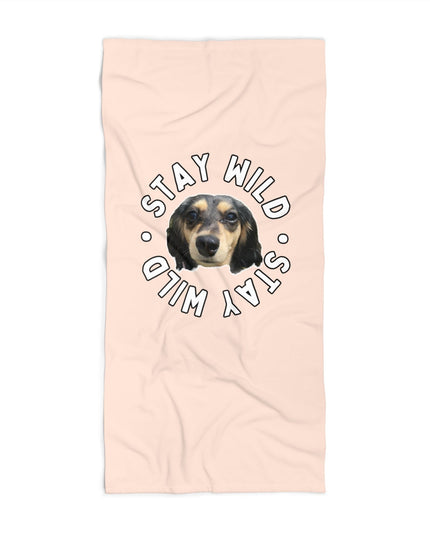 Pastel 'Stay Wild' Custom Beach Towel