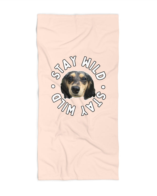 Pastel 'Stay Wild' Custom Beach Towel