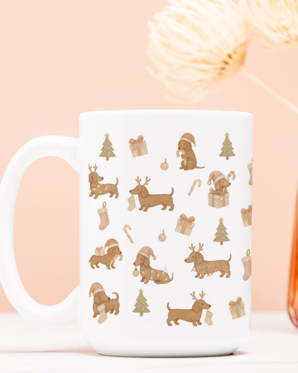 Christmas Coffee Mug - Deck The Dachshund Paws