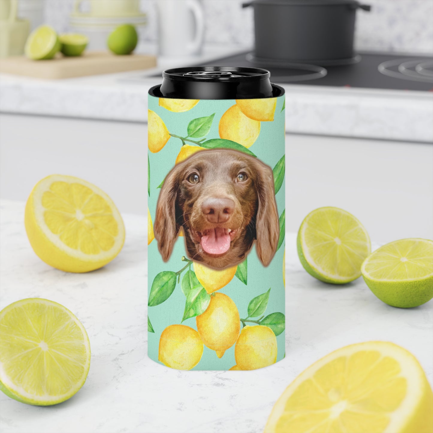 Citrus Sunshine Lemon Custom Can Cooler Coozie