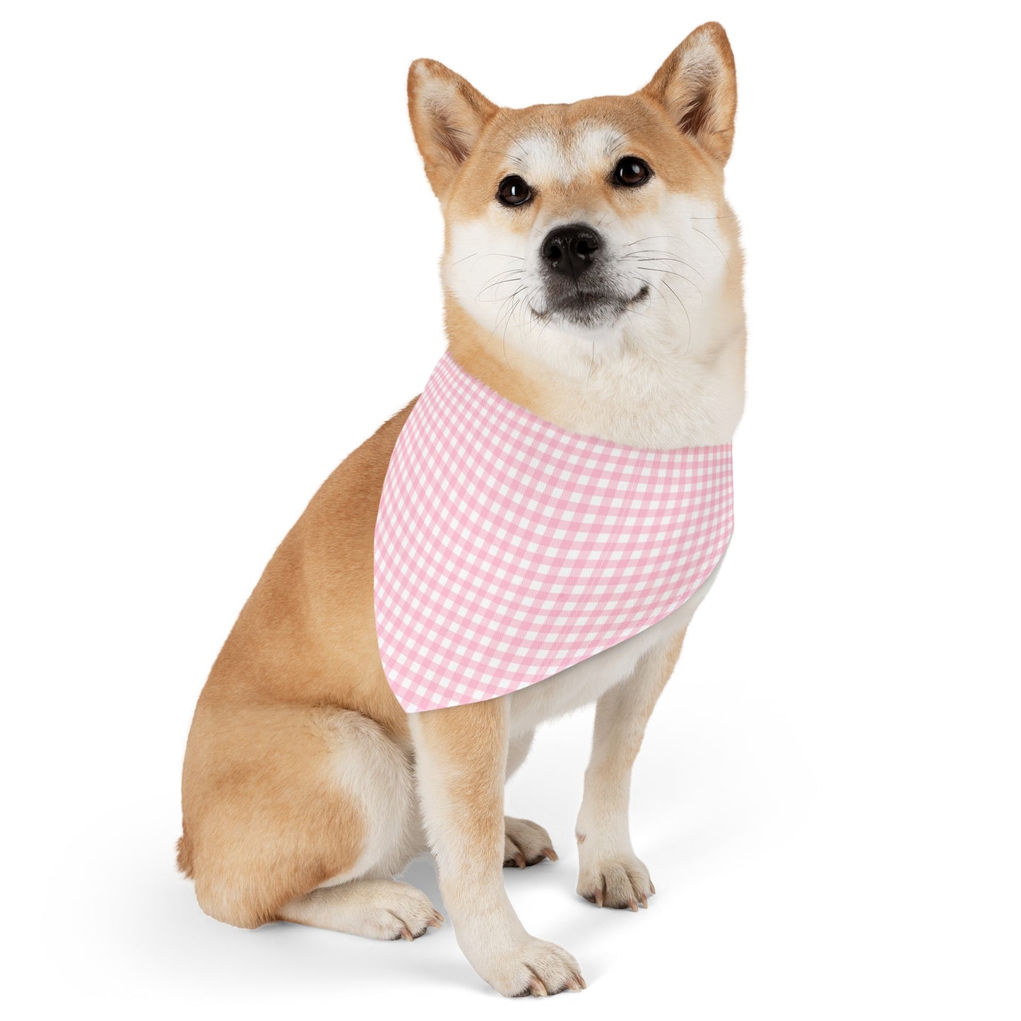 Pink Gingham Collar Bandana