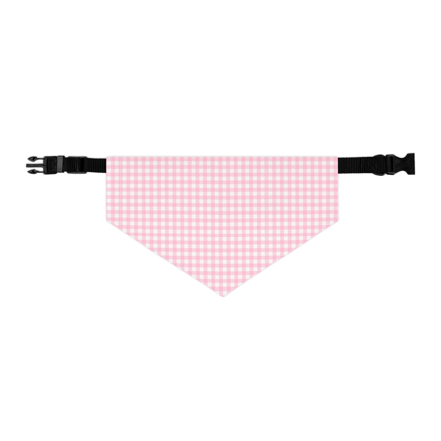 Pink Gingham Collar Bandana