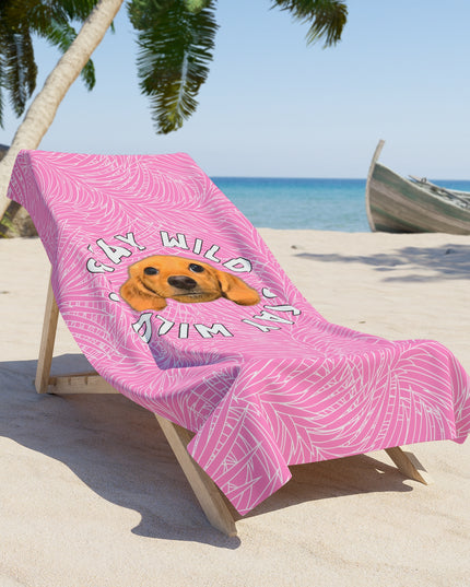 Palm Paradise 'Stay Wild' Custom Beach Towel