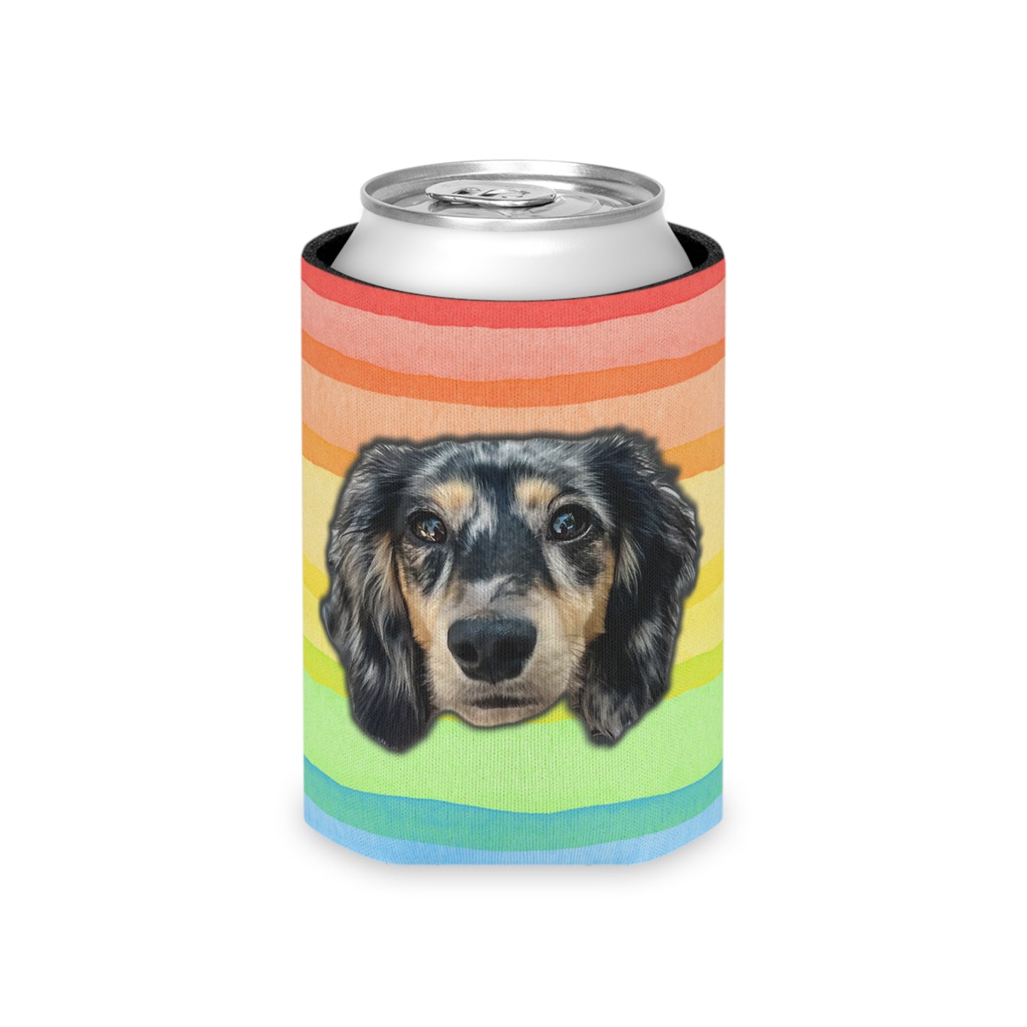 Rainbow Right Bright Custom Can Cooler Coozie