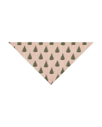 Dog bandana with Christmas tree pattern on a white background