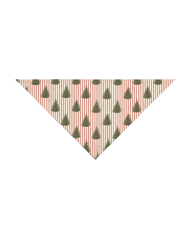 Dog bandana with Christmas tree pattern on a white background