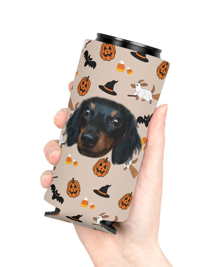 Happy Halloweenie Custom Can Cooler Koozie