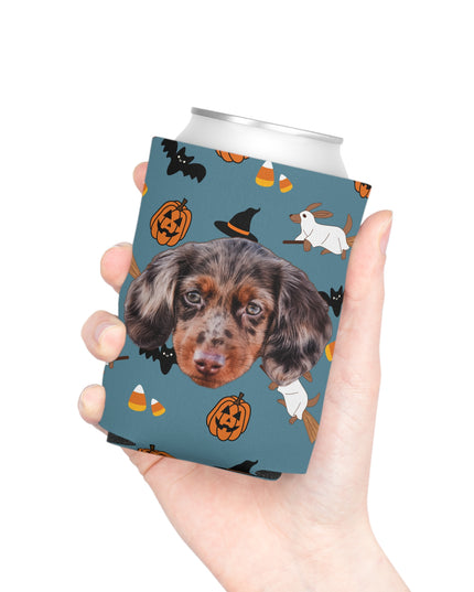 Happy Halloweenie Custom Can Cooler Koozie