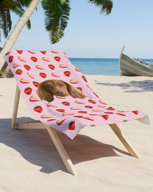Summer Strawberries Custom Beach Towel