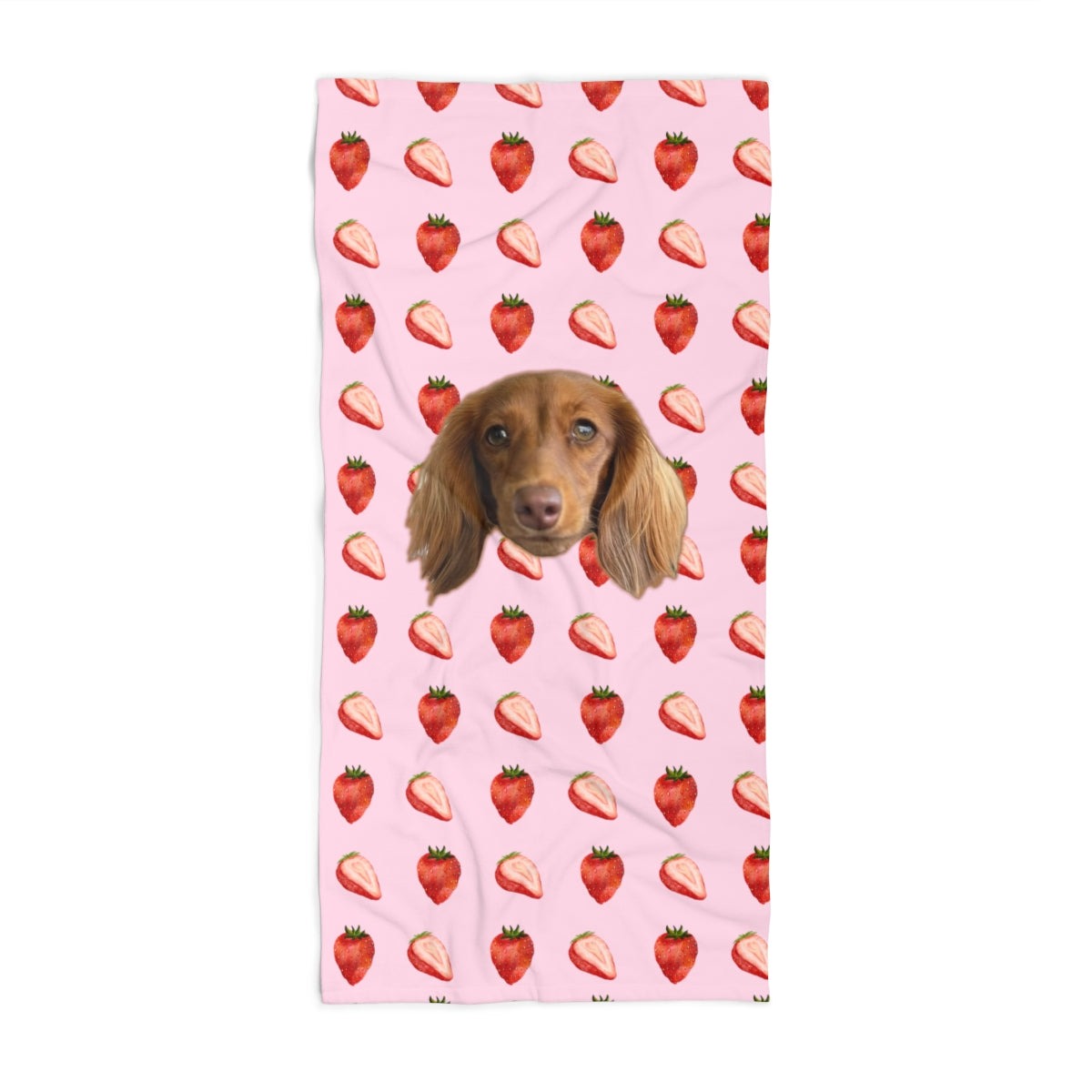 Summer Strawberries Custom Beach Towel