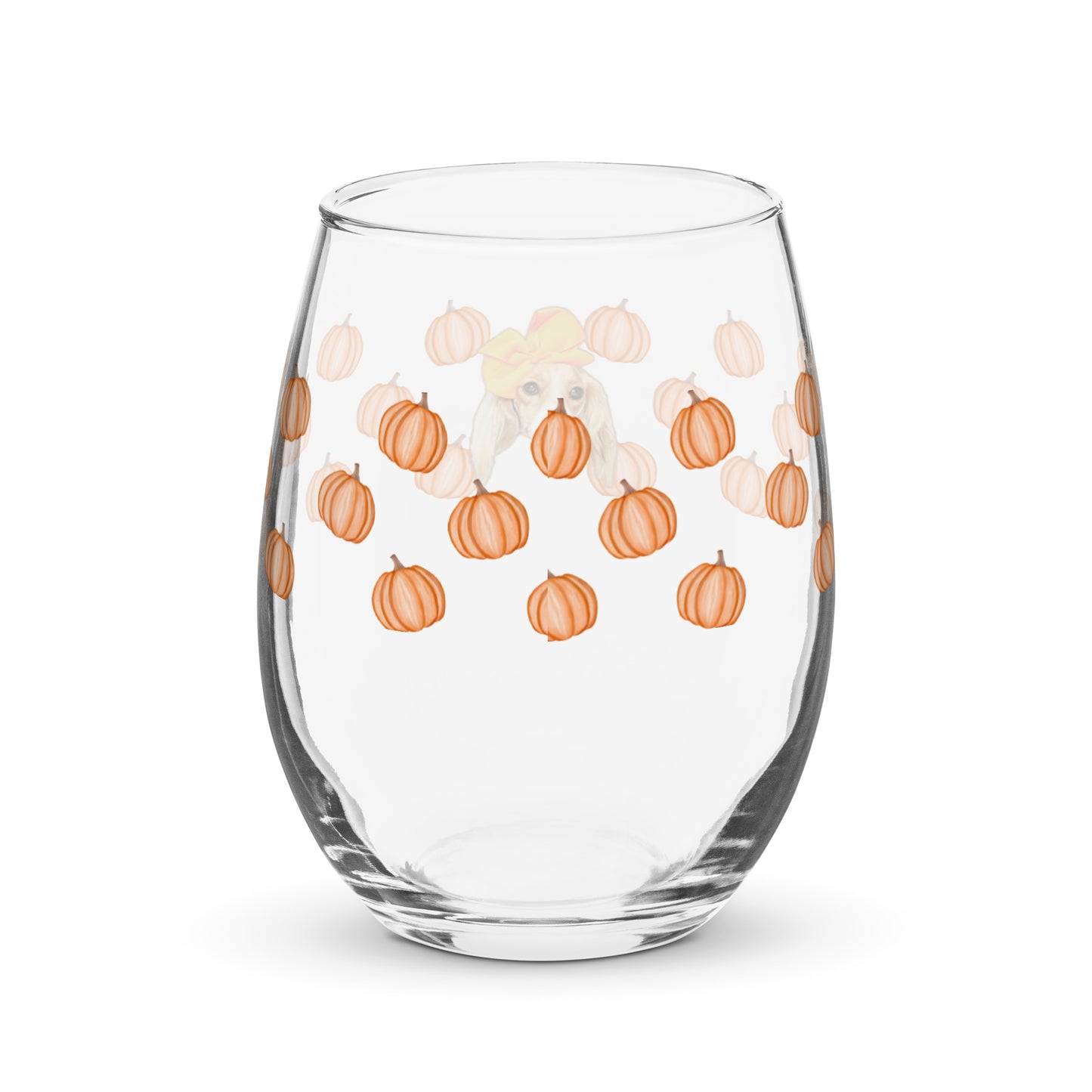 Pumpkin Party Stemless Wine Glass