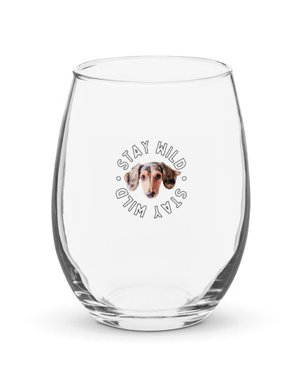 'Stay Wild' Stemless Custom Wine Glass