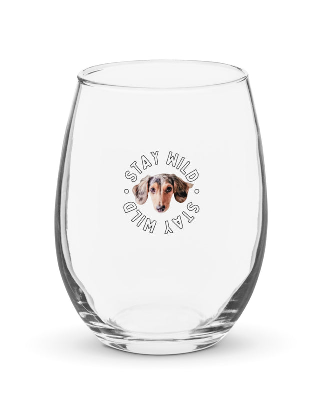 'Stay Wild' Stemless Custom Wine Glass
