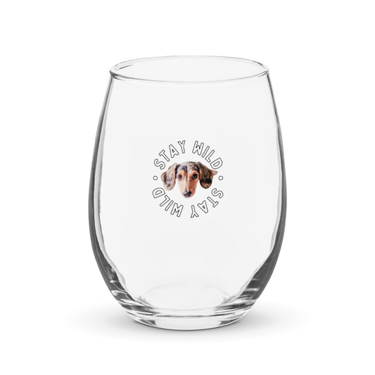 'Stay Wild' Stemless Custom Wine Glass