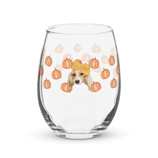 Pumpkin Party Stemless Wine Glass