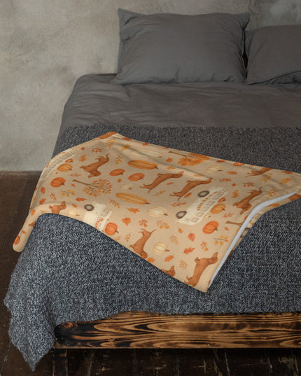 Throw Blanket - Dachshund Harvest Road Trip