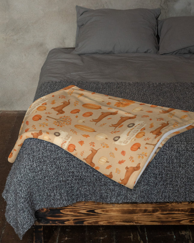 Throw Blanket - Dachshund Harvest Road Trip