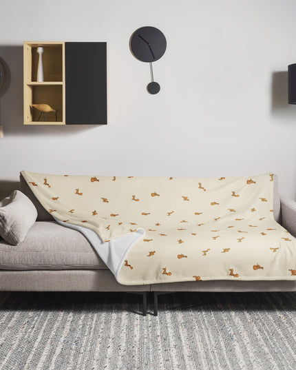 Throw Blanket - Pumpkin Pup Parade – Autumn Dachshund Print