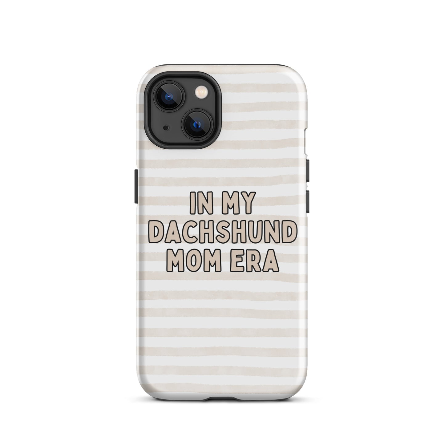 Dachshund Mom Era Striped Beige Tough Case for iPhone®