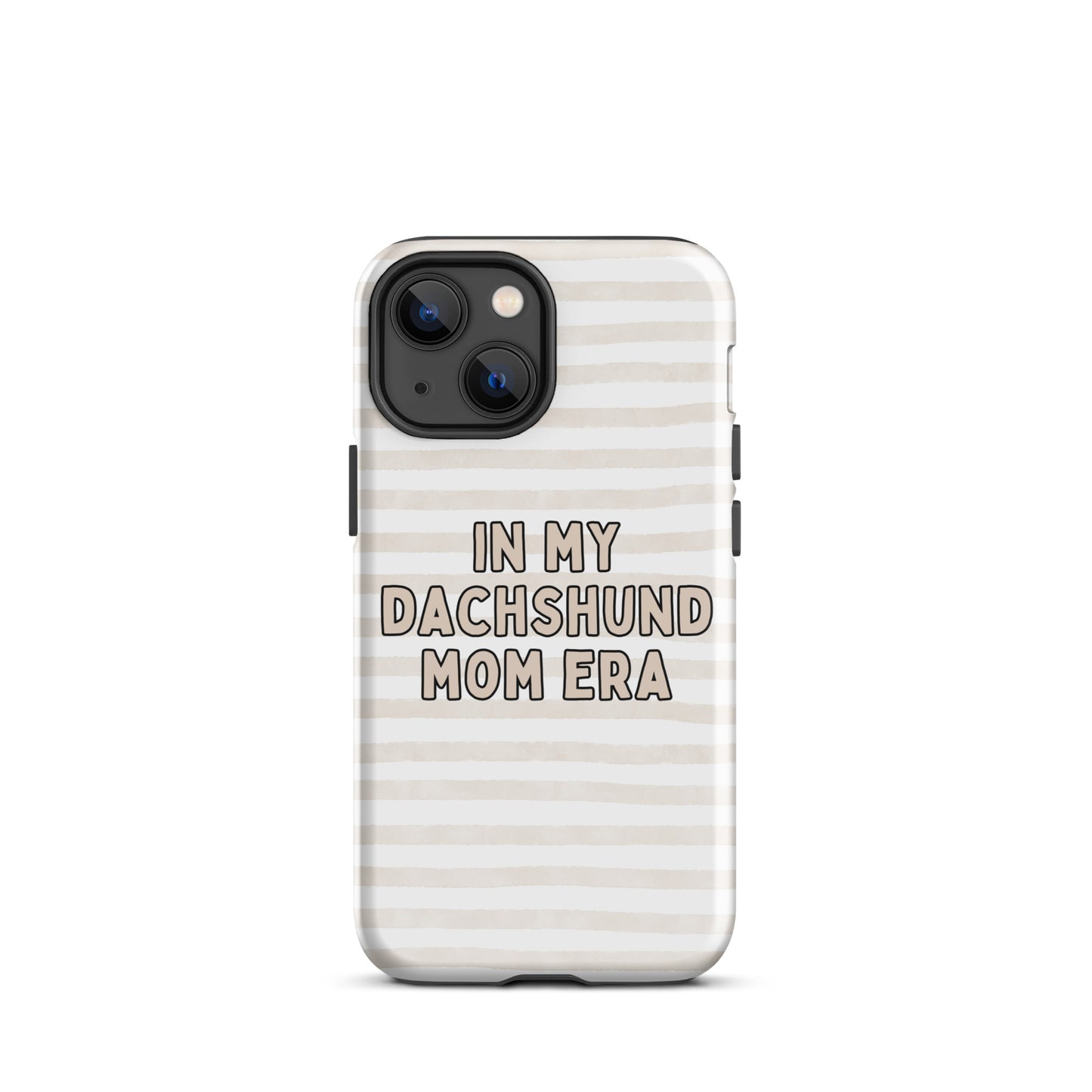 Dachshund Mom Era Striped Beige Tough Case for iPhone®