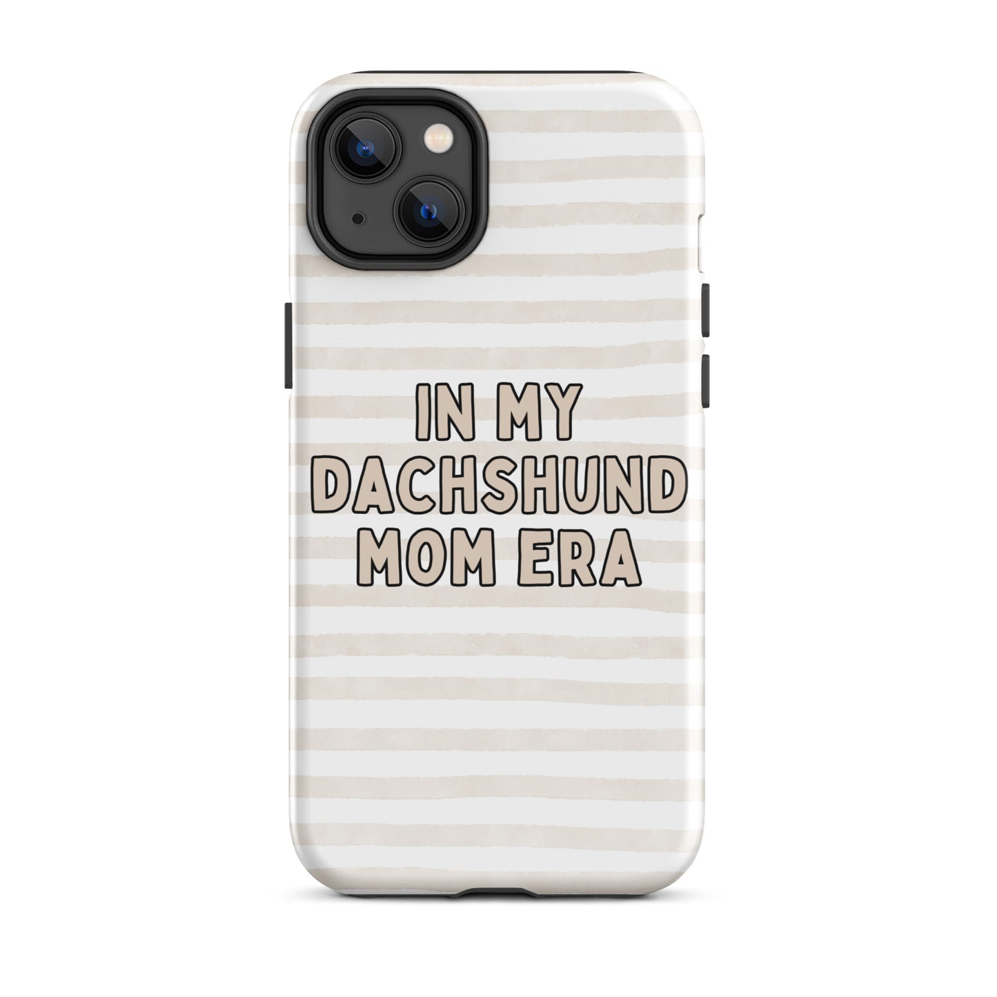 Dachshund Mom Era Striped Beige Tough Case for iPhone®