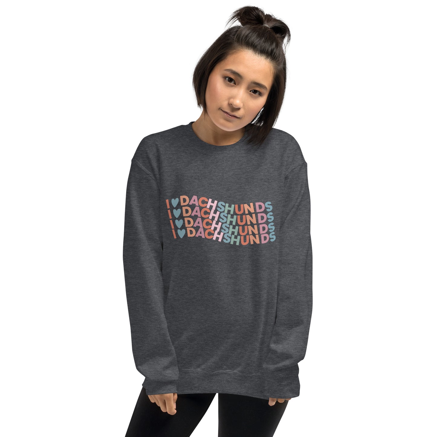 Colorful I Love Dachshund Sweatshirt