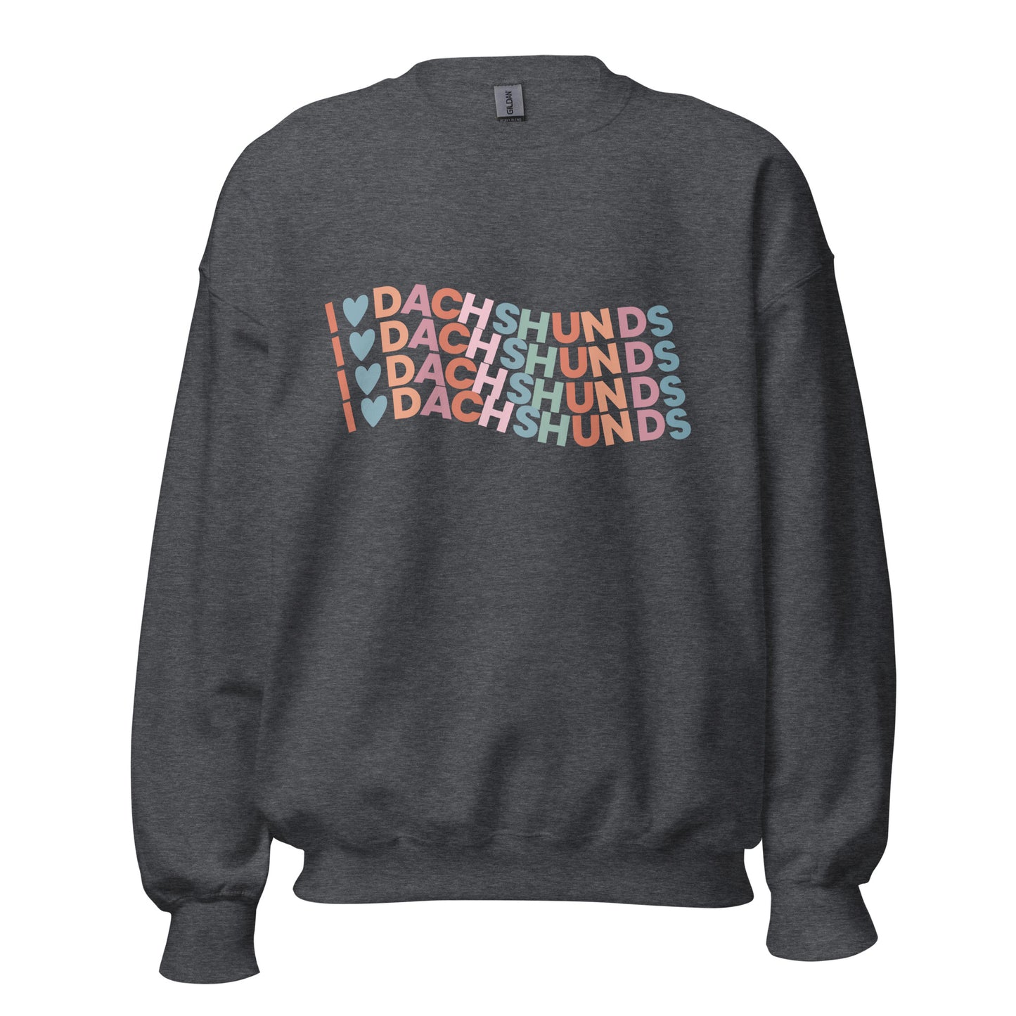 Colorful I Love Dachshund Sweatshirt