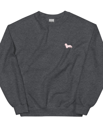 Simple Dachshund Outline in Pink Sweatshirt
