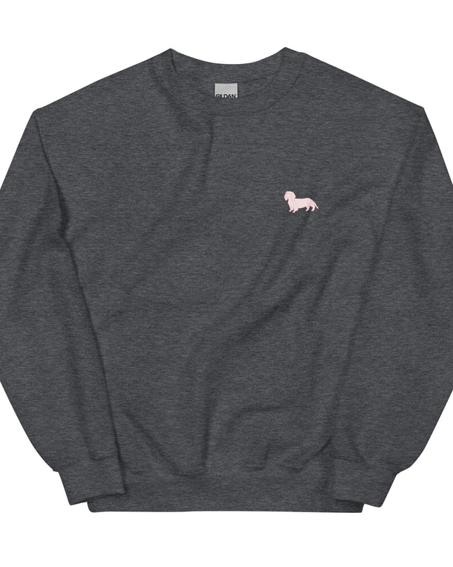 Simple Dachshund Outline in Pink Sweatshirt