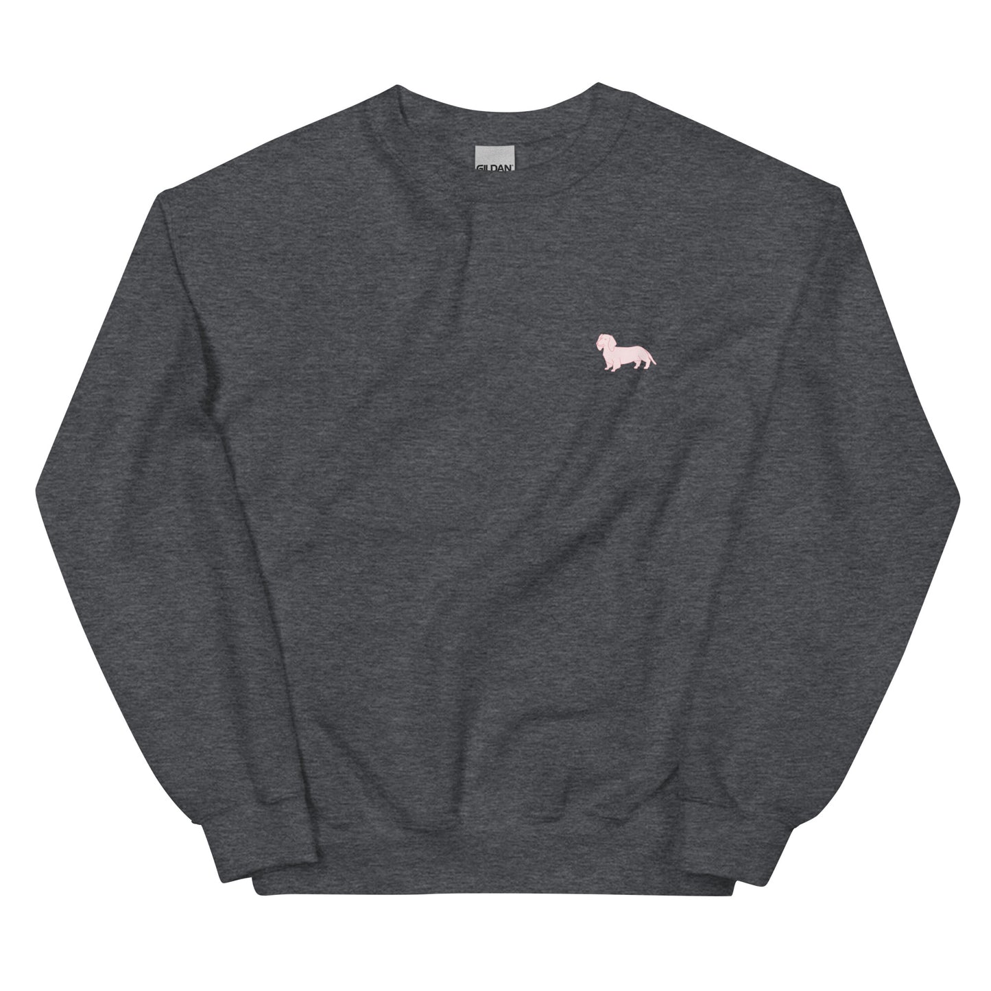 Simple Dachshund Outline in Pink Sweatshirt