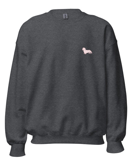 Simple Dachshund Outline in Pink Sweatshirt