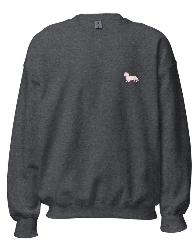 Simple Dachshund Outline in Pink Sweatshirt